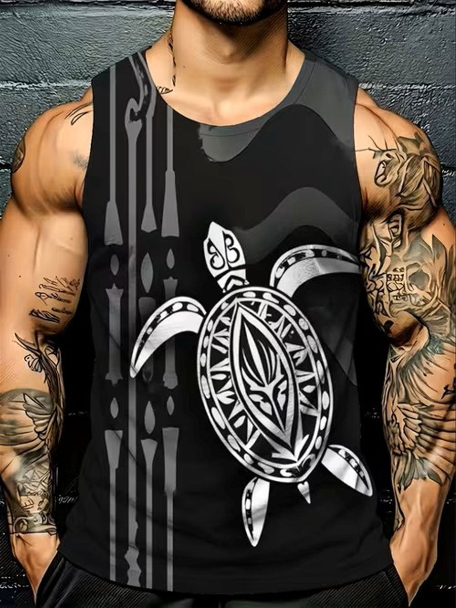 Men's NZ Maori Art Printed Tankl Tops