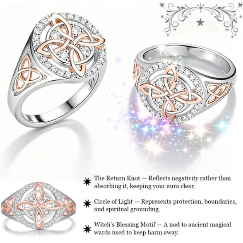 Elegant 2-Tone Celtic Knot Zircon Ring