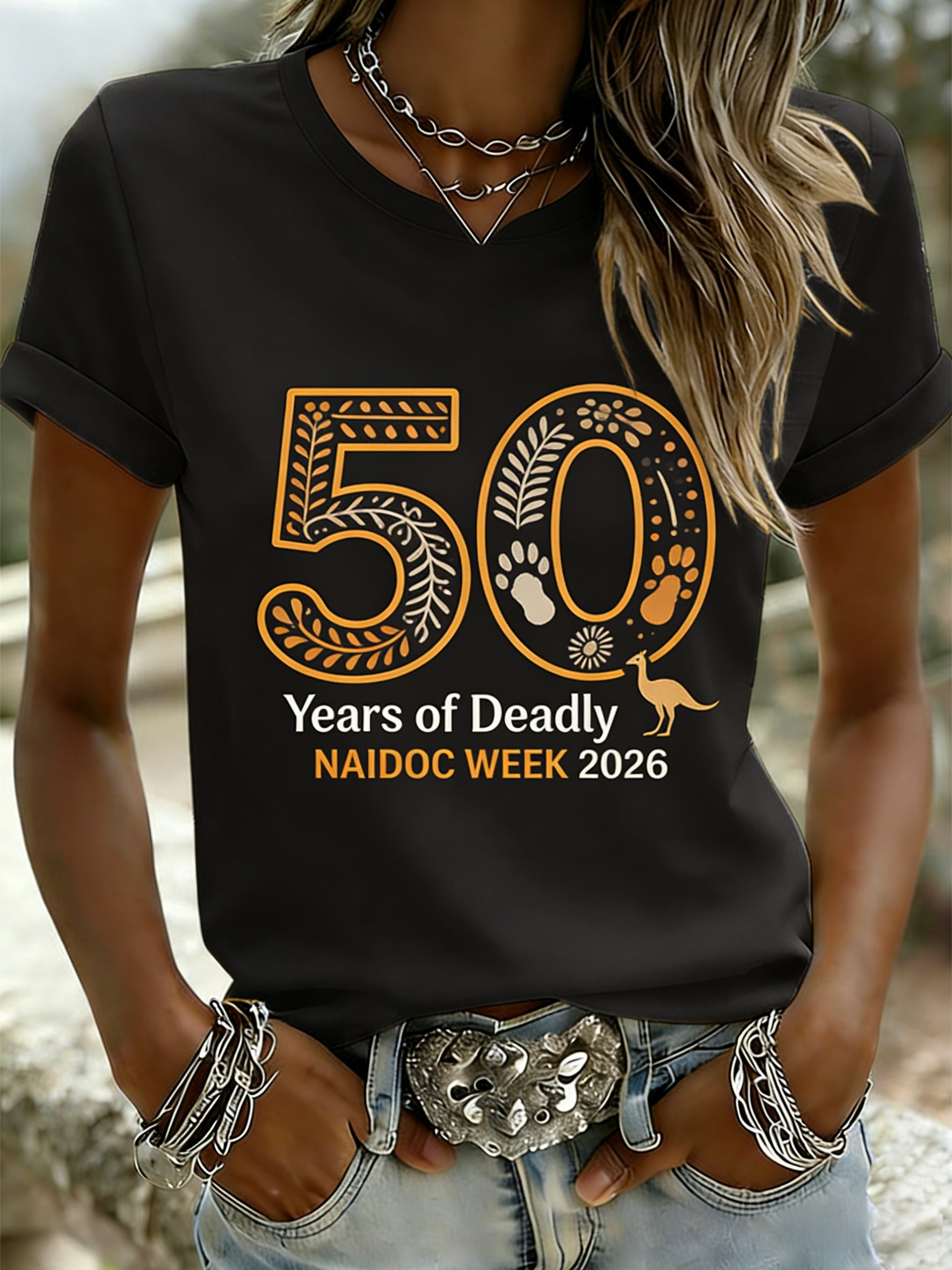 Women's AU Aboriginal Art NAIDOC Week Printed T-Shirt