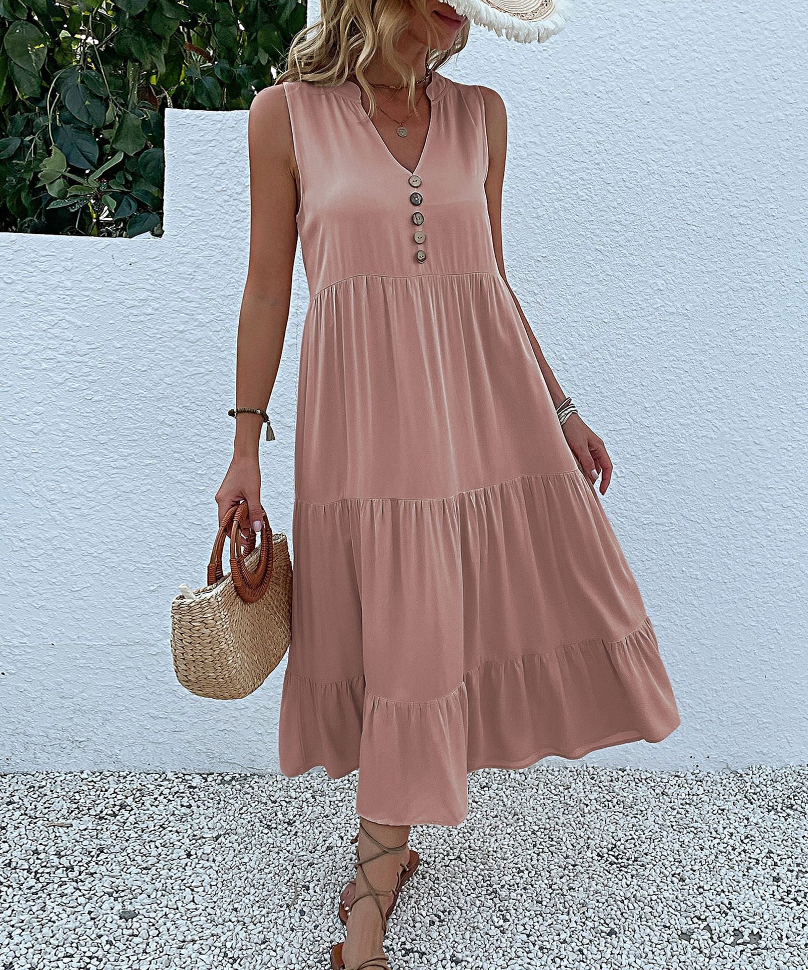 Summer sales - Comfortable and breathable V-neck dress