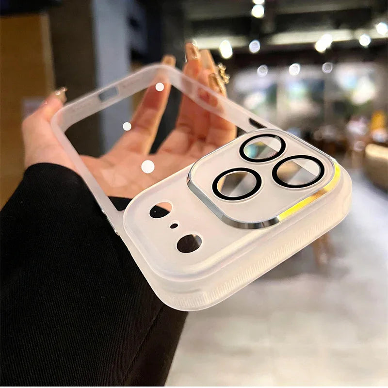 Solid-Colour Frosted Phone Case with Camera Control Cover