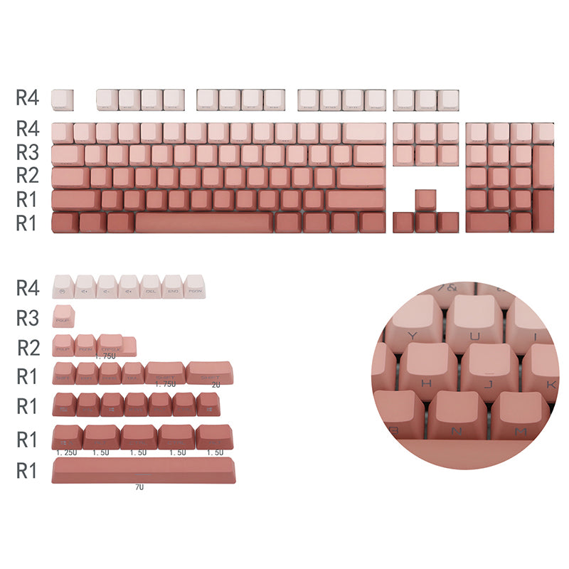 ACGAM Gradient Side Engraved OEM Profile Keycap Set 134 Keys