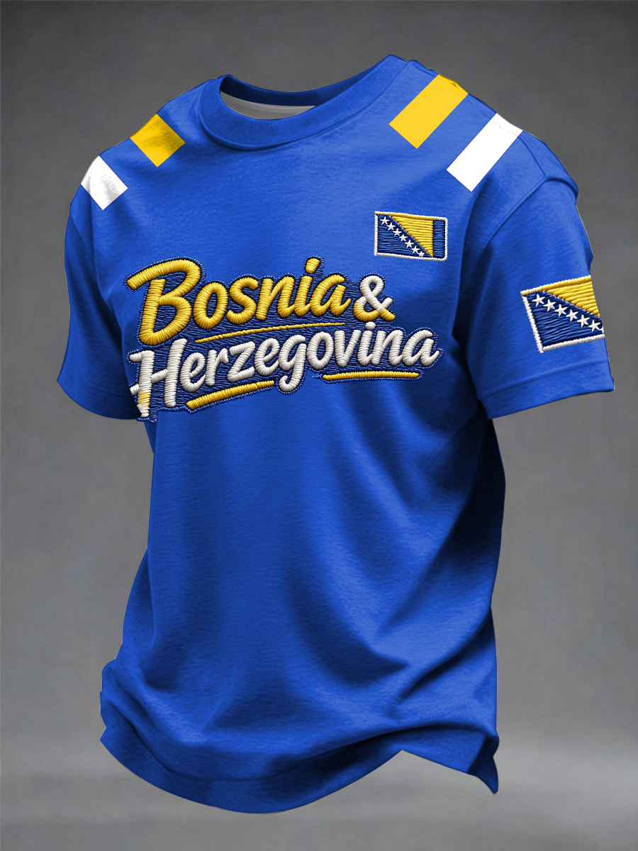 Men's Bosnia ZMAJEVI Football Lover Printed short sleeves t-shirt