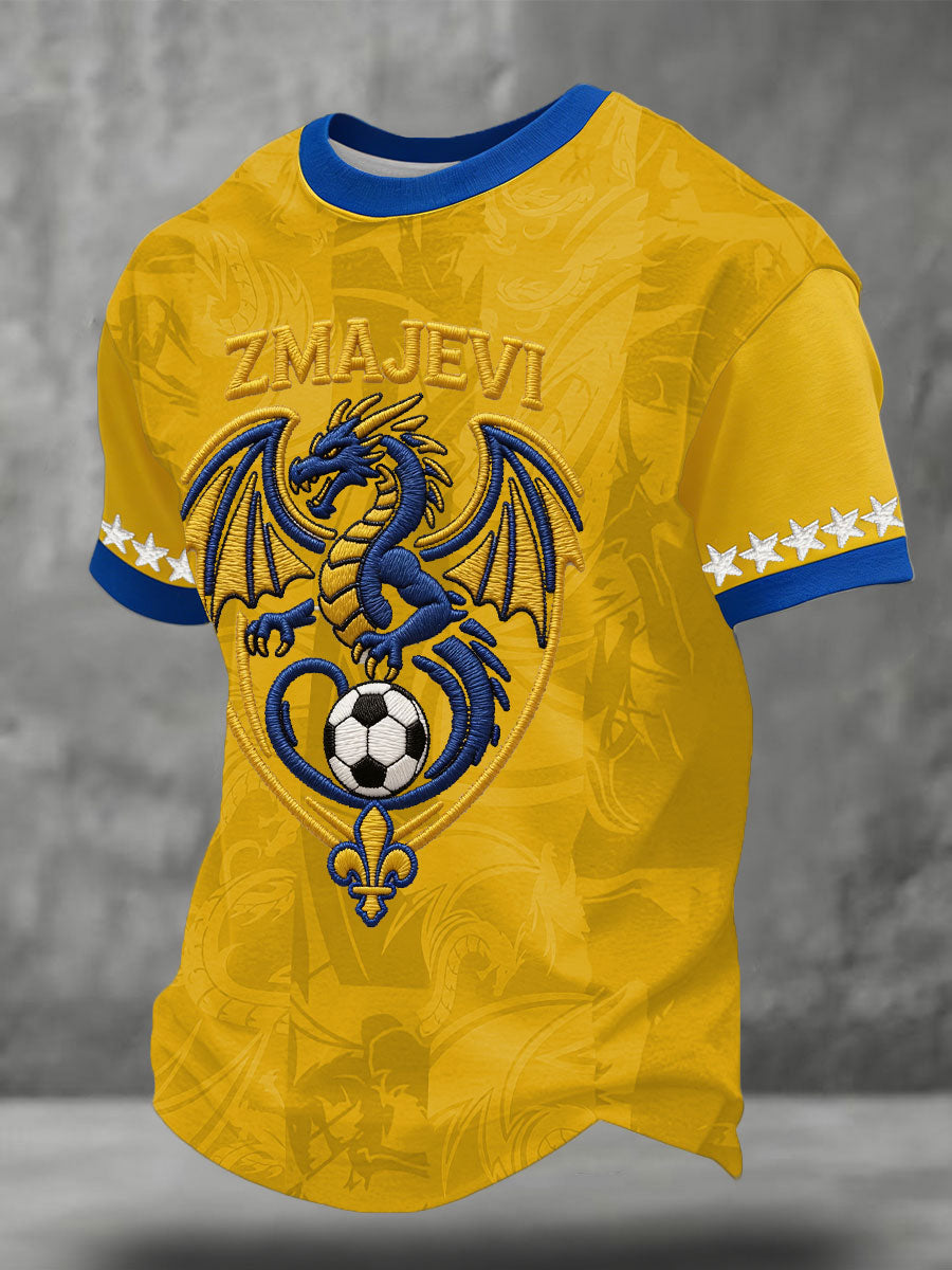 Men's Bosnia ZMAJEVI Football Lover Printed T-shirt