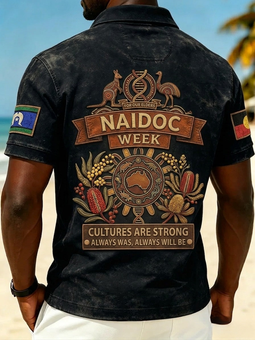 Men's AU Aboriginal Culture Printed Casual Tops