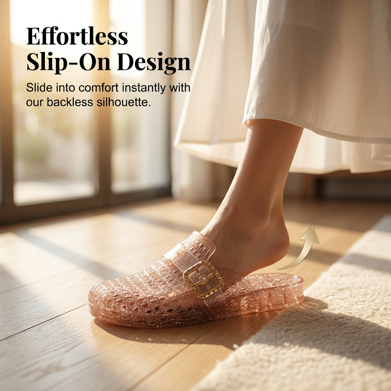 Women's Casual Glitter Slide Sandals