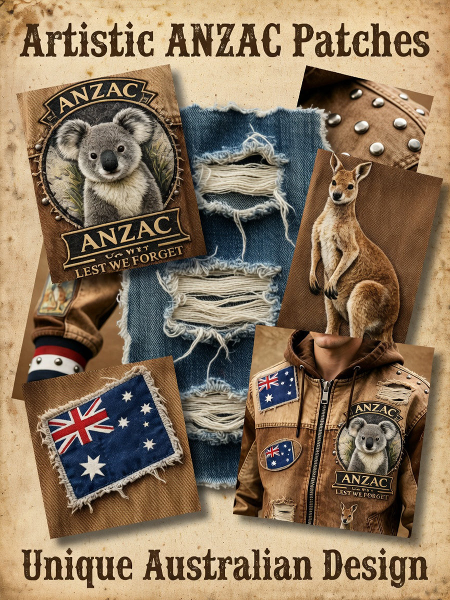 Retro Australian Art Print Casual Hoodie Jacket