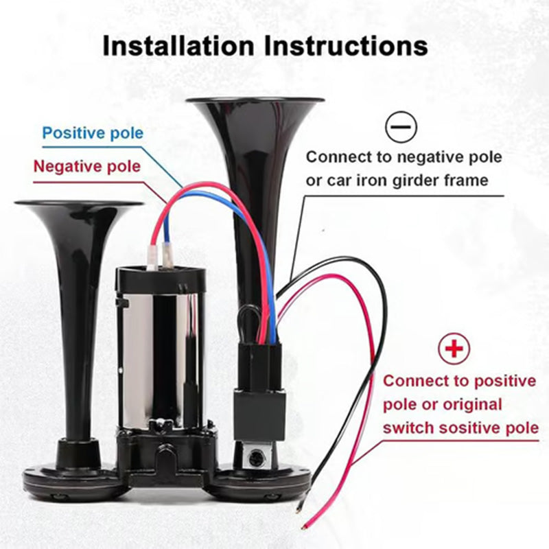 🚨 Train Air Horn 120dB – Fits Trucks, Cars & Boats | 12V/24V, Waterproof & Tool-Free Install 🚛🔊