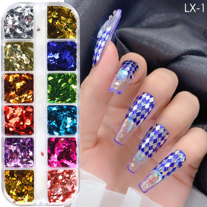 ✨50% OFF NOW! 🔥12-Color Square Glitter Nail Art Sequin Set🎉