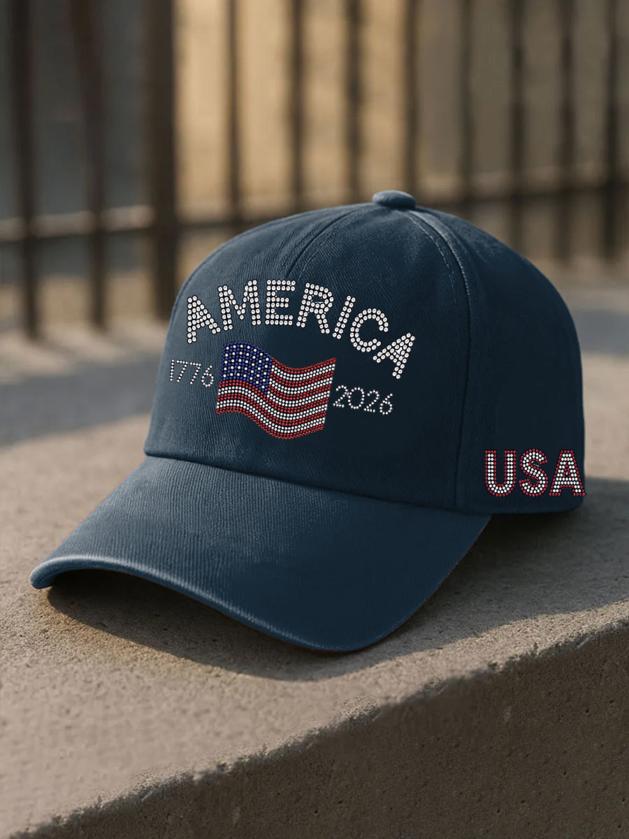 Unisex  Retro American Independence Day  Washed Cap