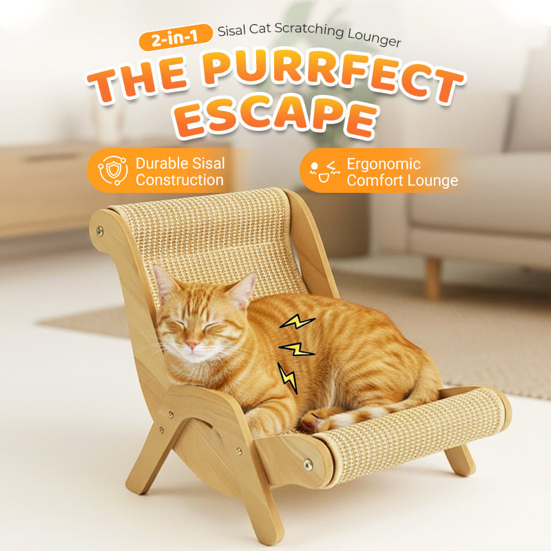 🐱2-in-1 Sisal Cat Scratching Lounger – Scratching & Lounging, Durable Sisal & Space-Saving