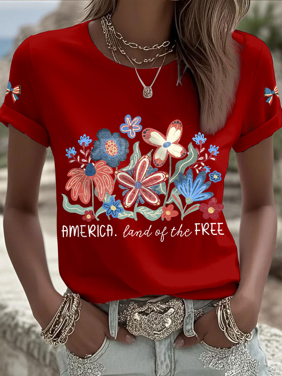 Women's America Floral T-Shirts