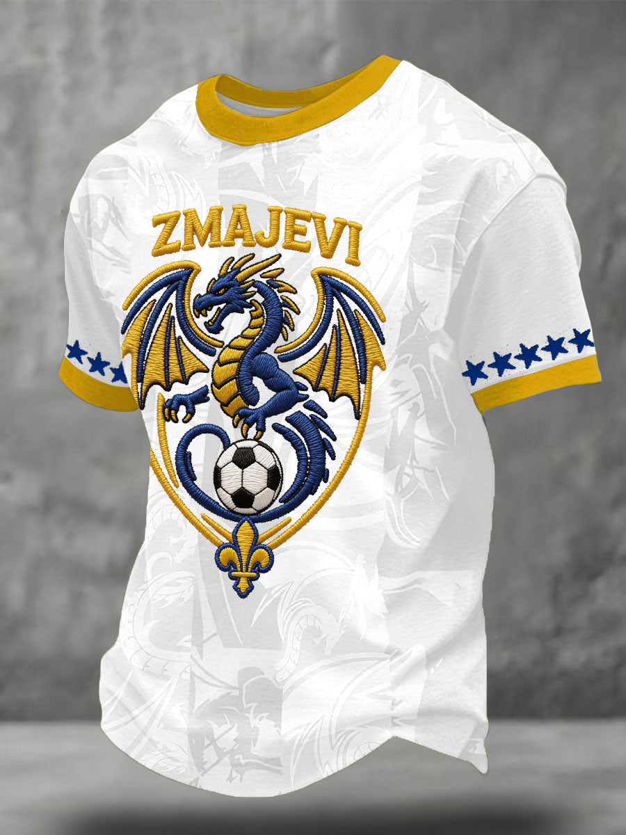 Men's Bosnia ZMAJEVI Football Lover Printed T-shirt
