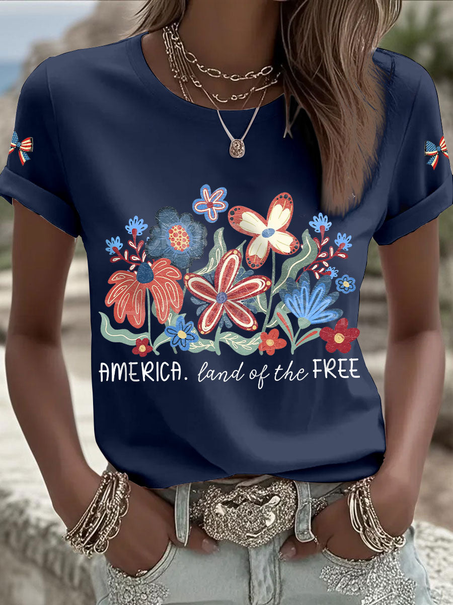 Women's America Floral T-Shirts