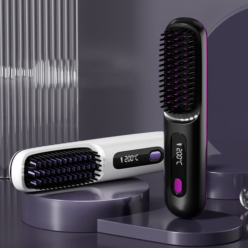 💇‍♀️ 60% OFF NOW! 🔥 Wireless Ceramic Hair Straightening Comb – Fast Heating, Anti-Frizz & Tangle-Free Design ✨