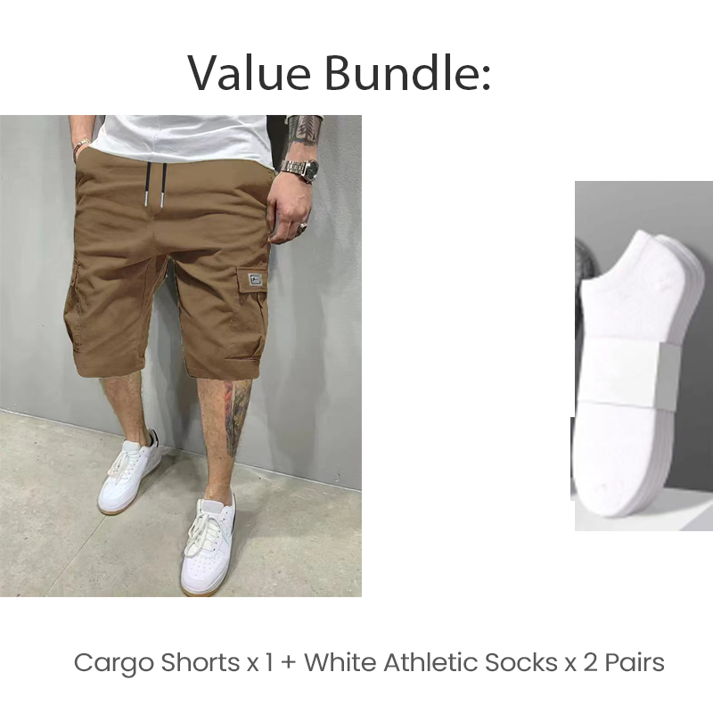 🎁 52% OFF! 💖🩳 Men's Casual Cargo Shorts with Drawstring Waist – Multi-Pocket, Lightweight & Breathable 👖✨