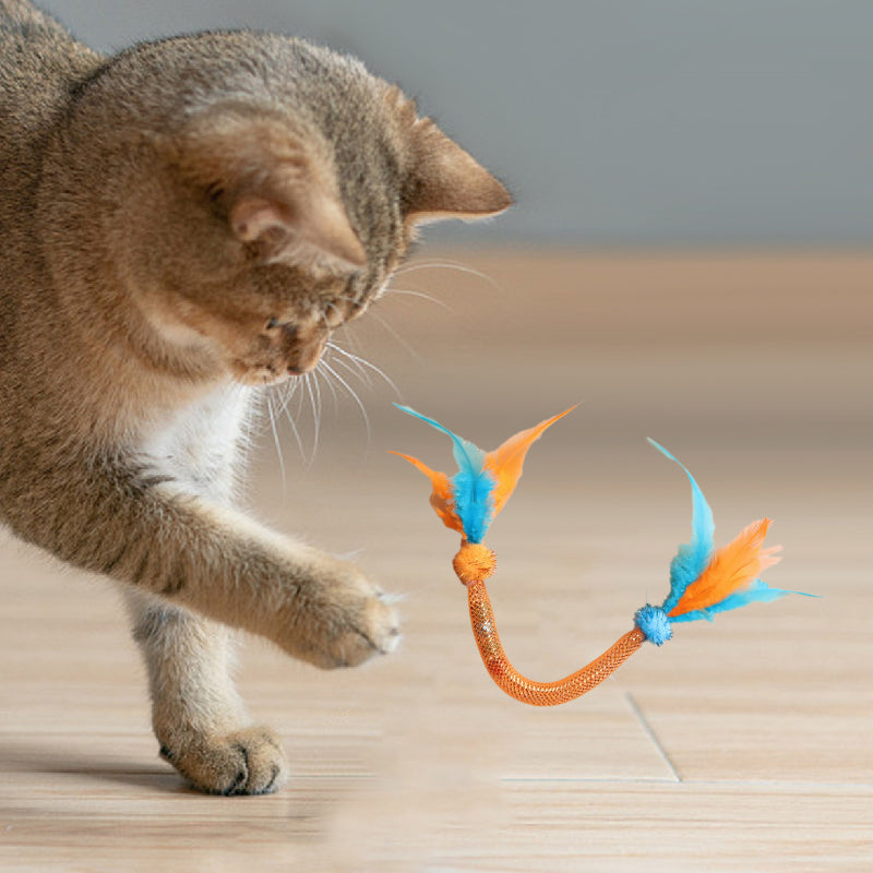 🎁BIG SALE! Cat Teaser Toys with Catnip & Feathers – Your Kitty Goes Crazy! 🐱✨