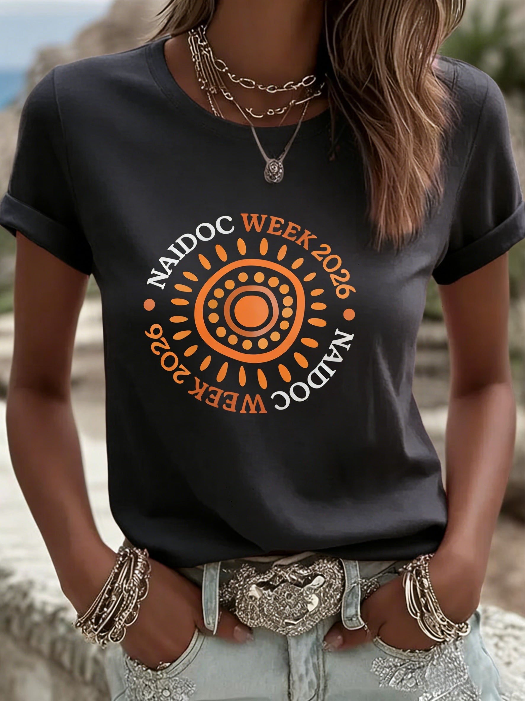 Women's AU Aboriginal Art NAIDOC Week Printed T-Shirt