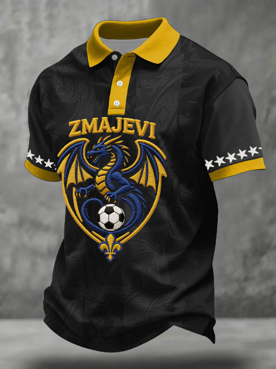 Men's Bosnia ZMAJEVI Football Lover Printed Casual Tops