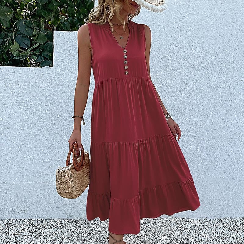 Summer sales - Comfortable and breathable V-neck dress