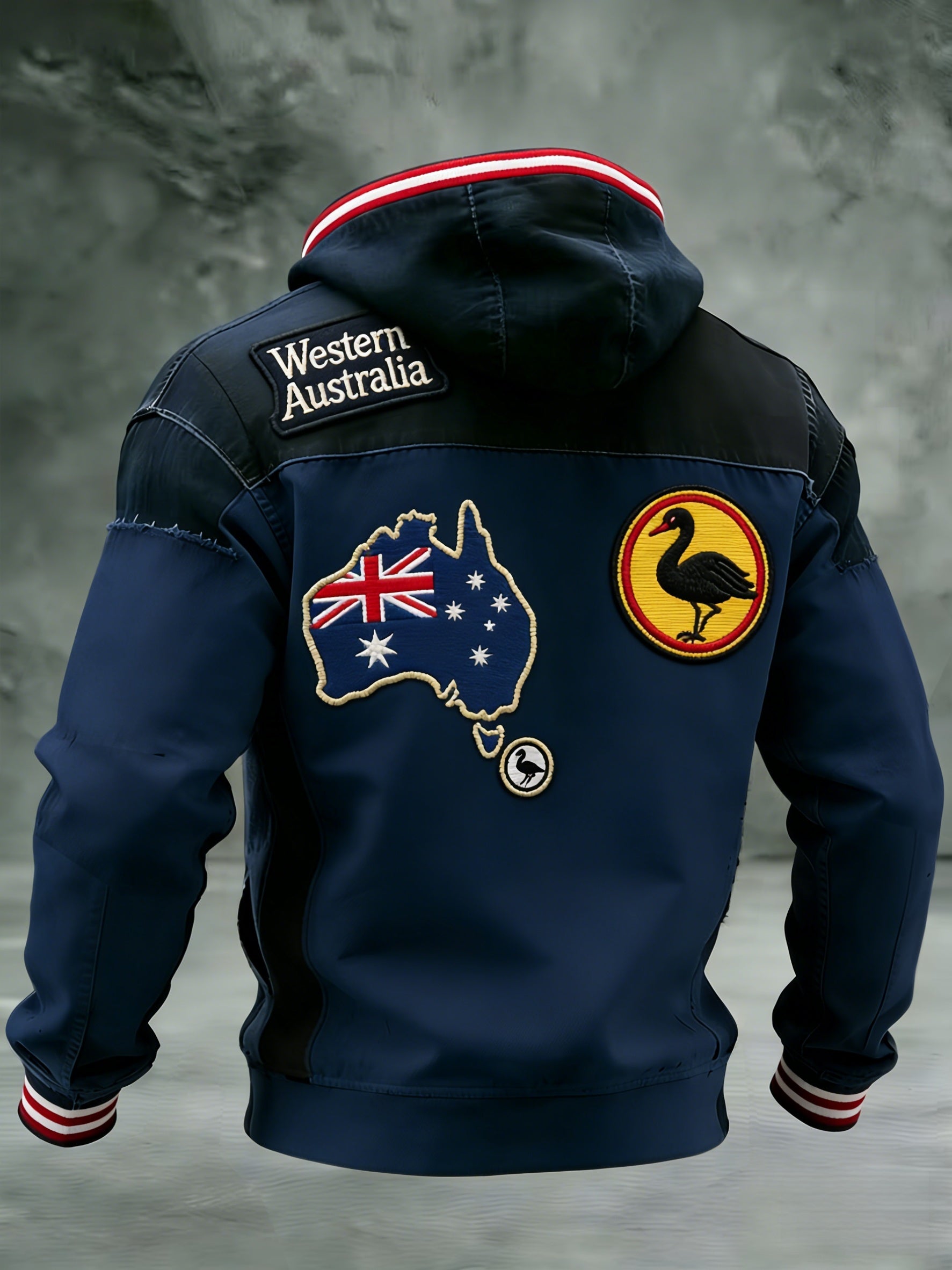 Men's Western Australia Day Printed Hooded Sweatshirt