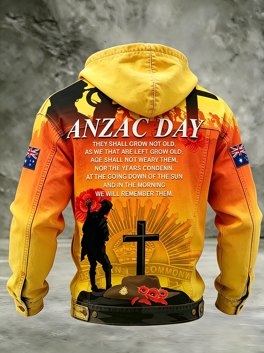 Retro Australian Art Print Casual Hoodie Jacket