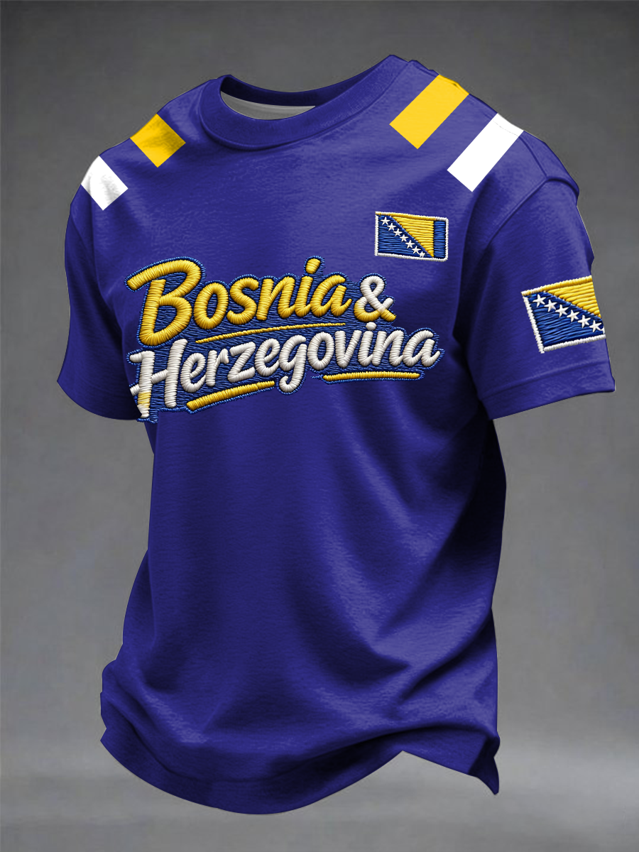 Men's Bosnia ZMAJEVI Football Lover Printed short sleeves t-shirt