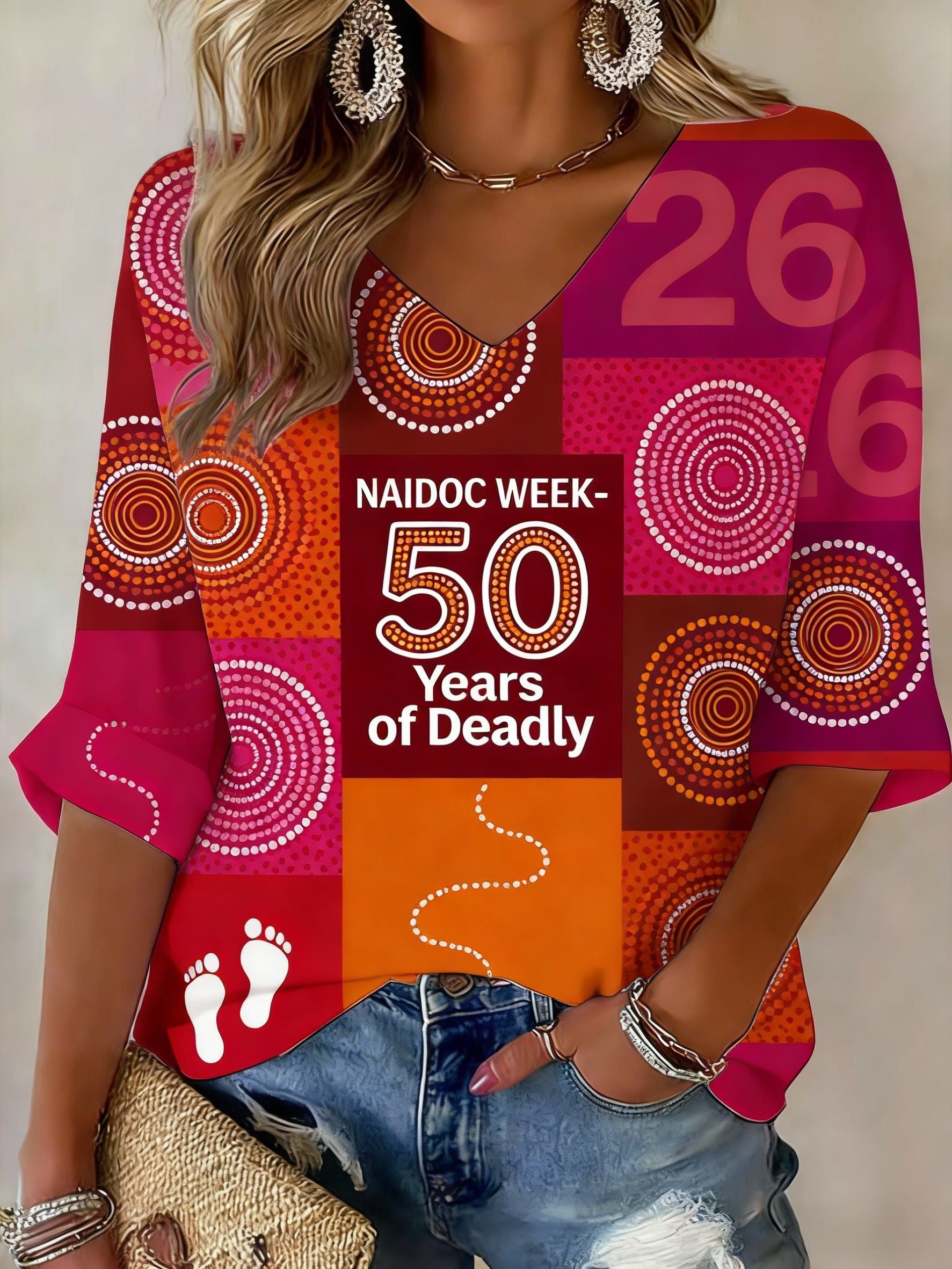 Women's AU Aboriginal Art NAIDOC Week Printed Top