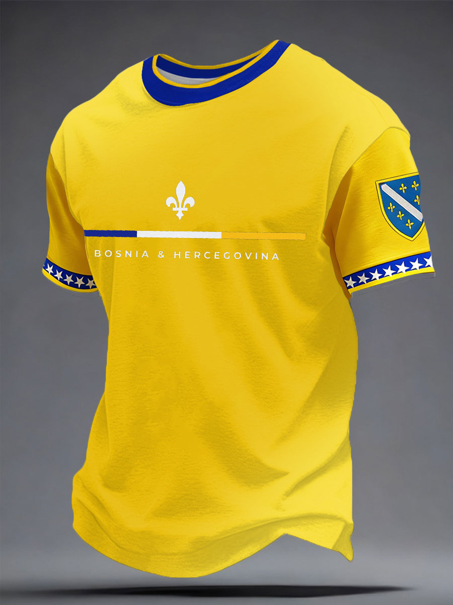 Men's Bosnia ZMAJEVI Football Lover Printed T-shirt
