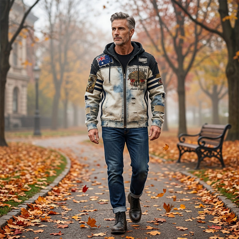 Men's  Australia Anzac Day Lest We Forget  Long-Sleeve Hooded Sweatshirt