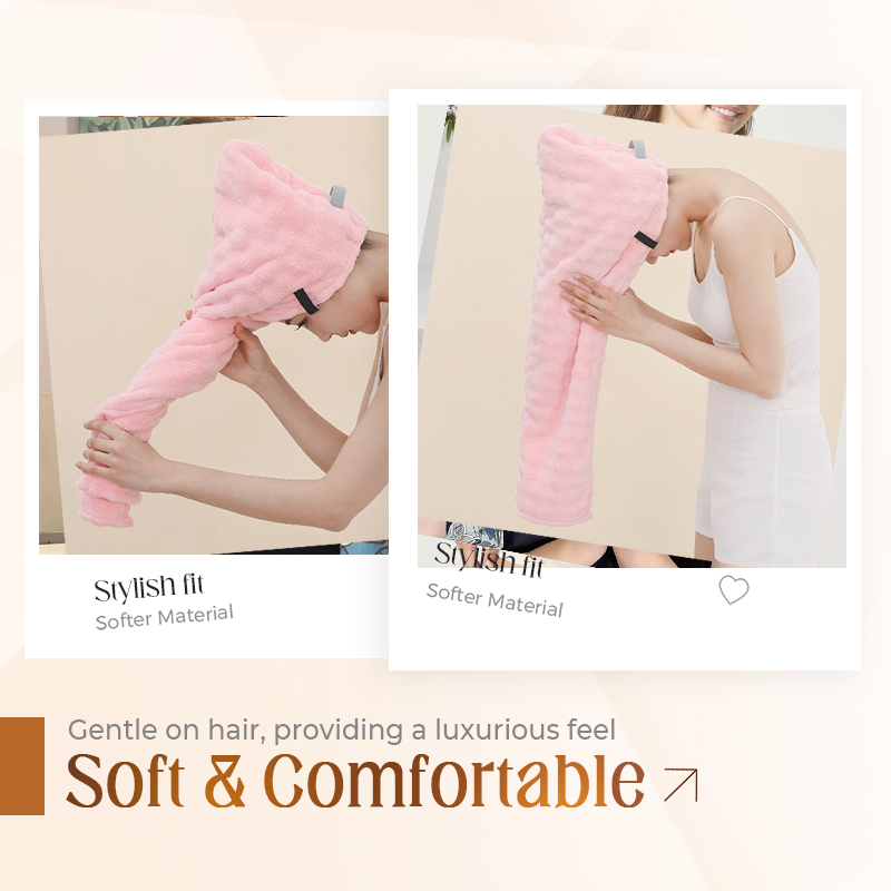 Large Hair Towel with Secure Band For Women
