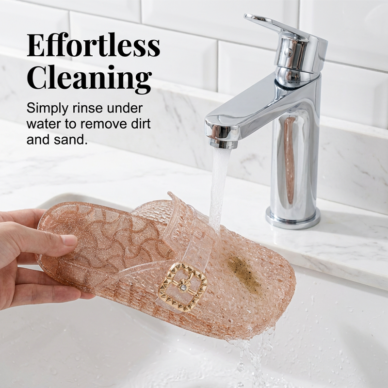 Women's Casual Glitter Slide Sandals