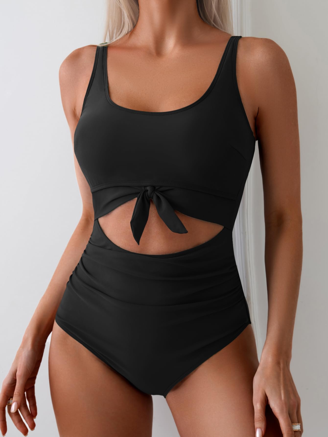 🥳2026 HOT SALE🥳💞50K+ SOLD!👵🌊 50% OFF! Ruched Tie-Knot Swimsuit – Tummy control, stylish knot front. Comfortable & flattering for holidays. Feel confident at the beach. 🩱🌸