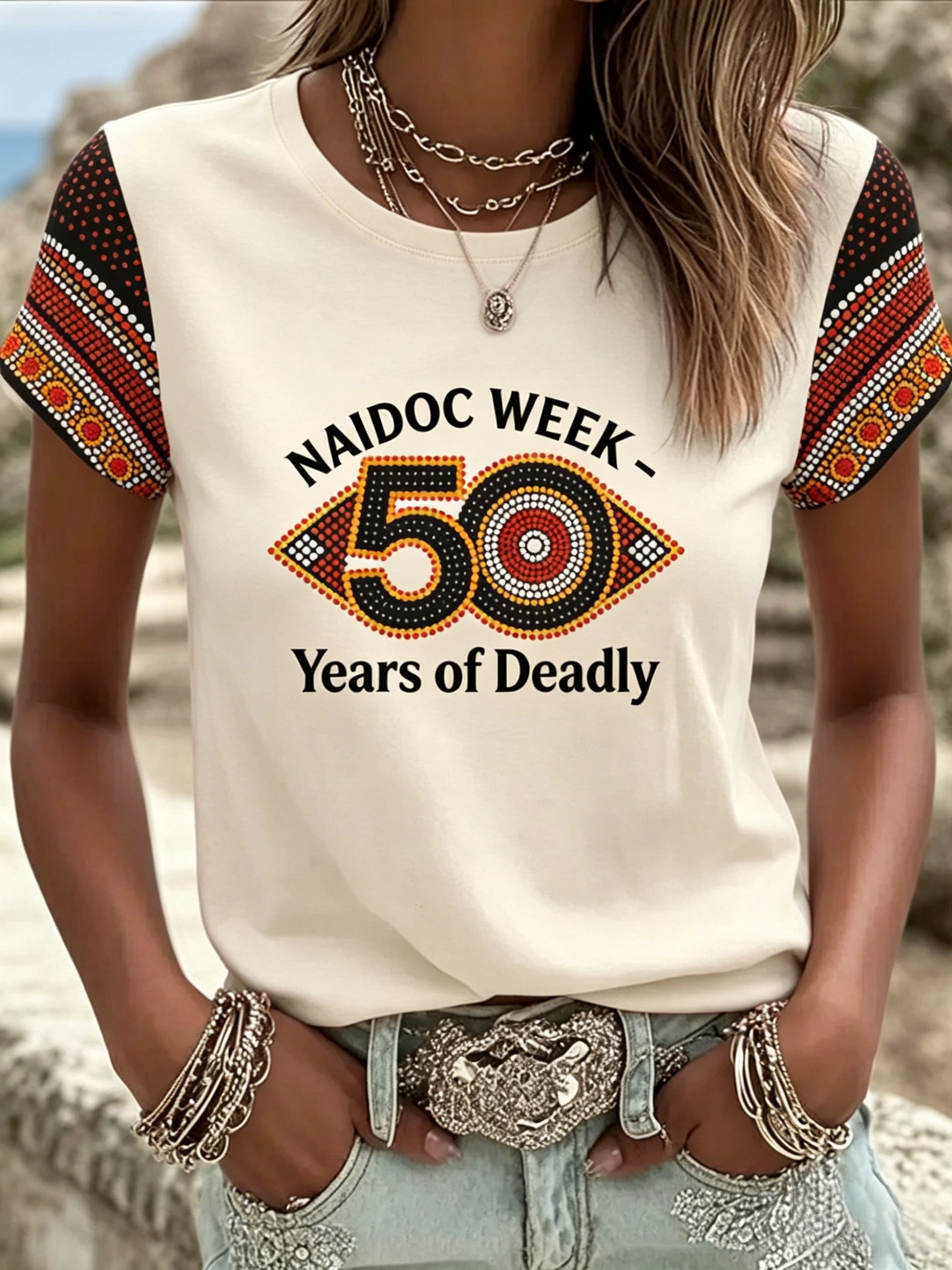 Women's AU Aboriginal Art NAIDOC Week Printed Tops