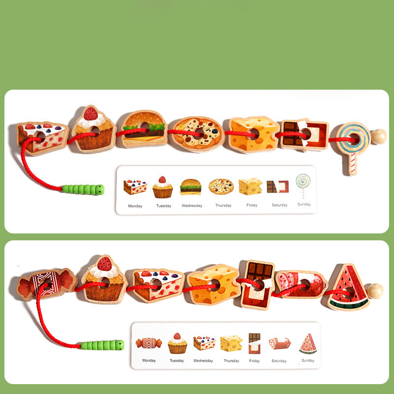 Wooden Greedy Caterpillar Rope Toy for 3+ Year Old