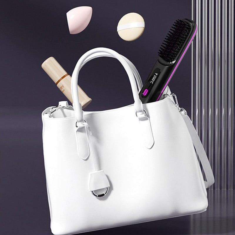 💇‍♀️ 60% OFF NOW! 🔥 Wireless Ceramic Hair Straightening Comb – Fast Heating, Anti-Frizz & Tangle-Free Design ✨