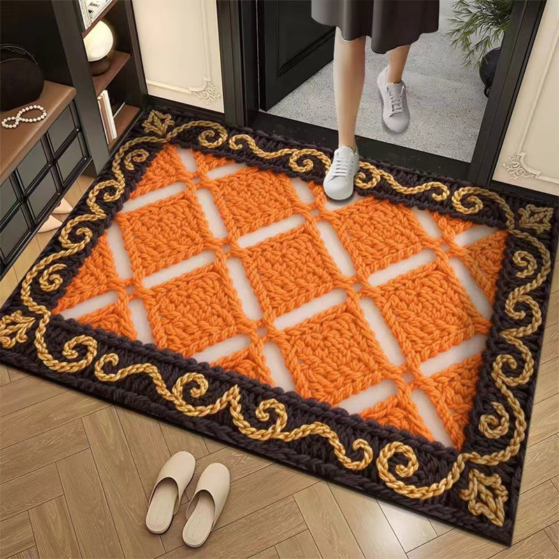 3D Floral Yarn Anti-Slip Absorbent Floor Mat – Stylish, Soft & Safe