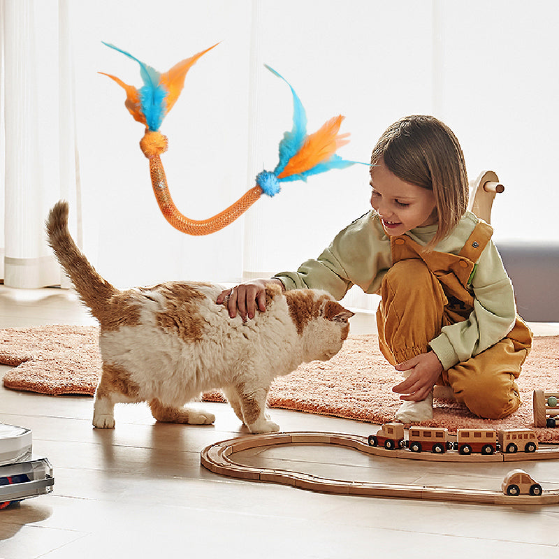 🎁BIG SALE! Cat Teaser Toys with Catnip & Feathers – Your Kitty Goes Crazy! 🐱✨