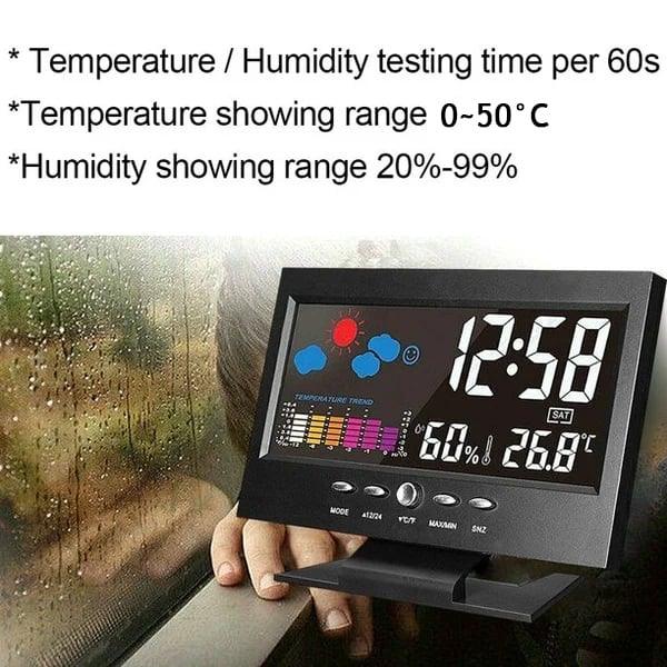 🔥Limitied Time 50% OFF🔥Digital LED Temperature Humidity Monitor Weather Forecast LED Table Alarm Clock