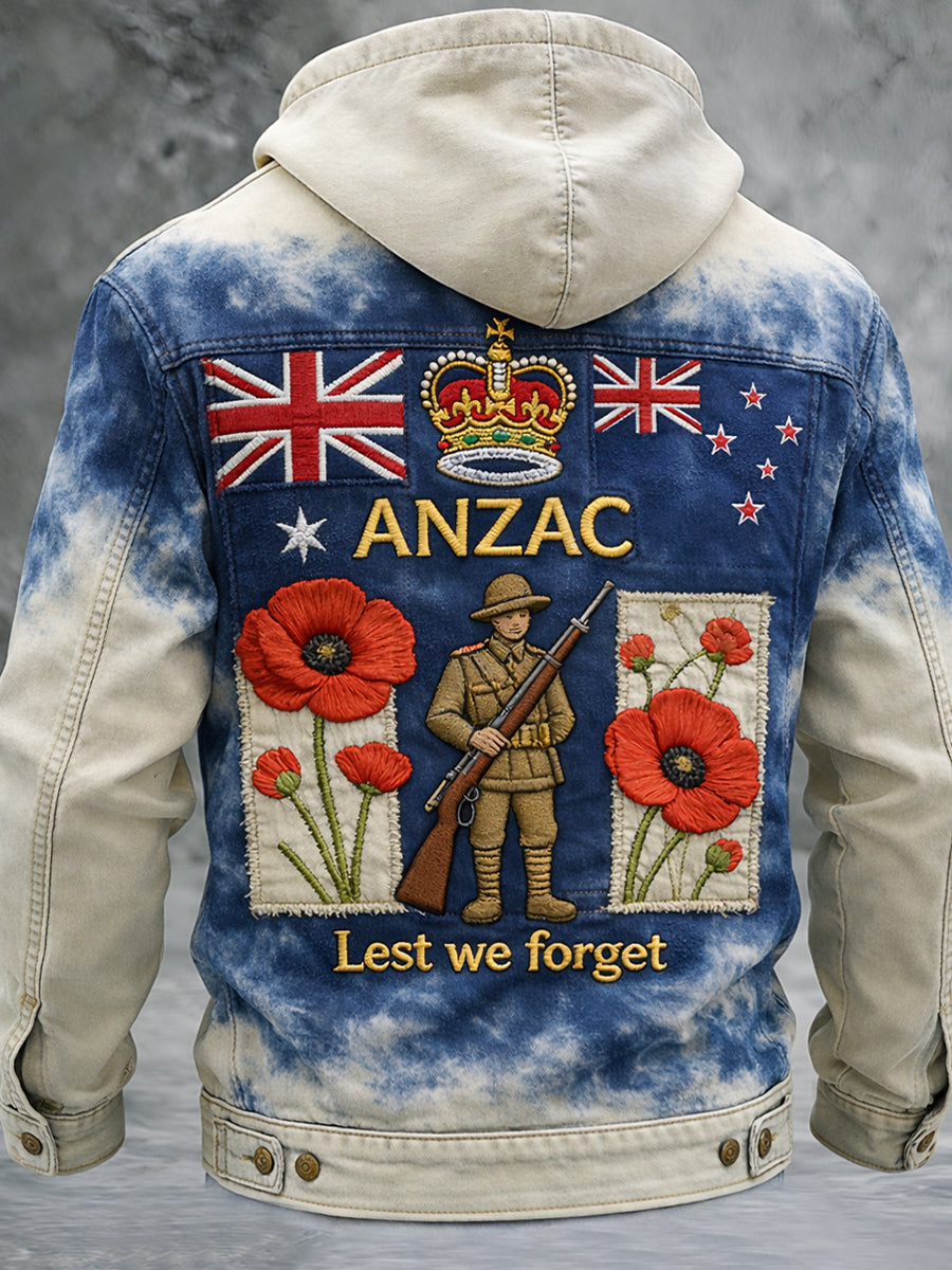 Retro Australian Art Print Casual Hoodie Jacket