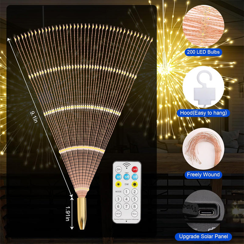 🔥While Supplies Last 40% OFF!🎉 Solar Firework String Lights for Yard & Parties