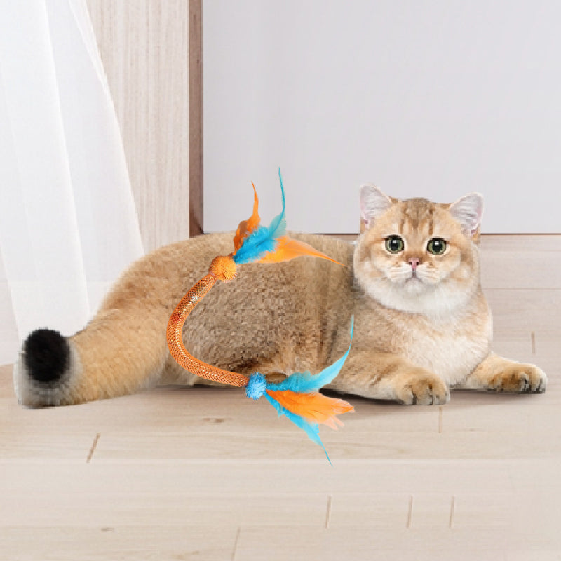 🎁BIG SALE! Cat Teaser Toys with Catnip & Feathers – Your Kitty Goes Crazy! 🐱✨
