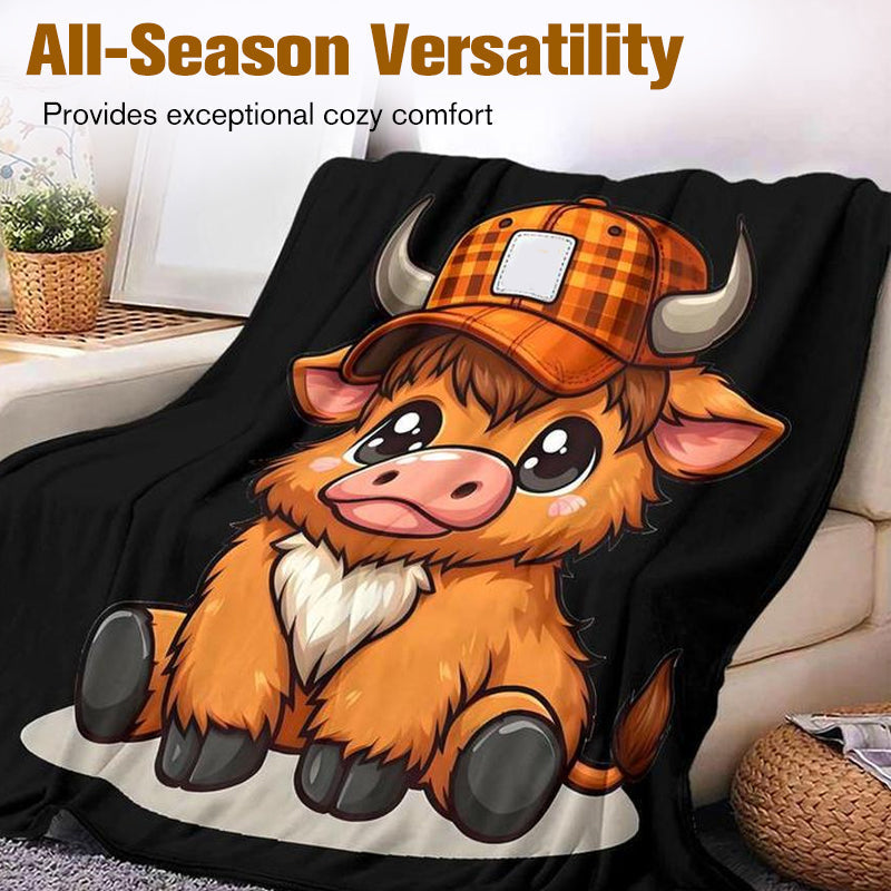 Soft & Cozy Cartoon Cow Blanket