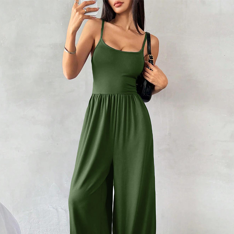 Spaghetti Strap Wide-Leg Jumpsuit with Pockets 🌸 Effortlessly Chic In One Step! 🌸