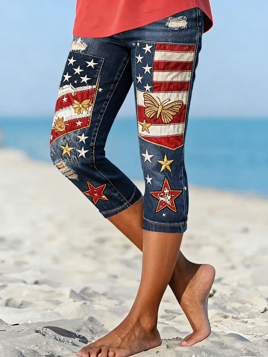 Women's USA Flag Print Leggings