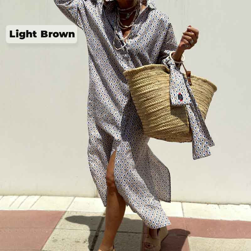 Loose Striped Half Sleeve Shirt Dress