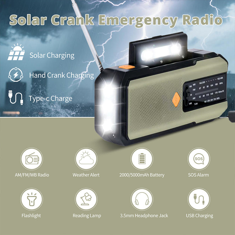 📢📢50%  OFF !! ⏰Solar Hand-Crank Emergency Weather Radio