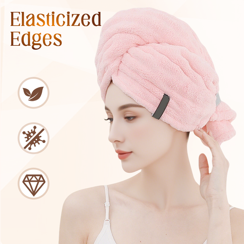 Large Hair Towel with Secure Band For Women