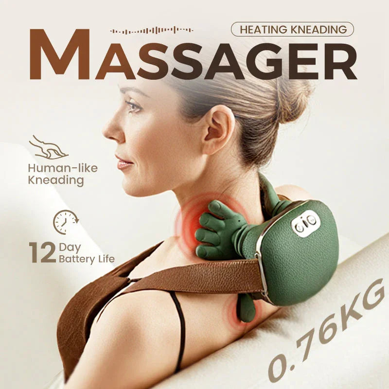 💆‍♂️ 60% OFF NOW! ✨ Portable Neck Massager – Shiatsu Kneading, 3D Deep Relief & Wireless Use 🔋