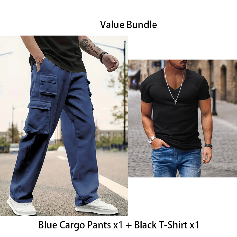 Men's Multi-Pocket Straight-Leg Cargo Pants
